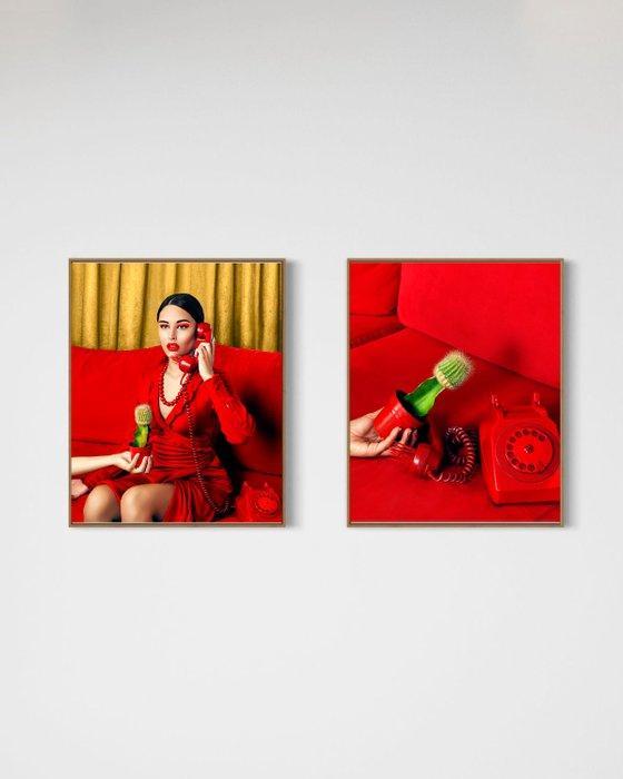 Elena Paraskeva - A Difficult Call - 2 ARTWORKS, Antiek en Kunst, Kunst | Designobjecten