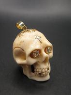 Hanger Memento Mori hertengewei schedel grote diamanten goud