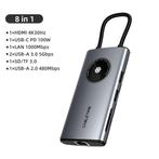 Cabletime – 8 in 1 Multi USB-C Hub adapter – 4K – HDMI – LAN, Computers en Software, Laptop, Nieuw, Ophalen of Verzenden, Cabletime
