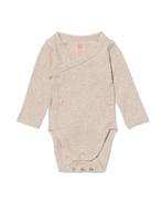 HEMA Newborn meegroei overslagromper bamboe rib zand, Verzenden, Nieuw