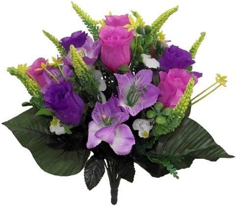 Zijden boeket rozen en alstroemeria mixed astilbe, Huis en Inrichting, Woonaccessoires | Kunstplanten en Kunstbloemen, Nieuw, Ophalen of Verzenden