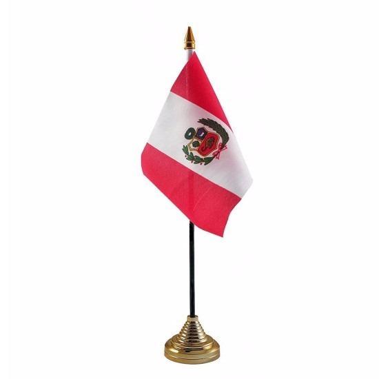 Peru versiering tafelvlag 10 x 15 cm - Peru versiering, Hobby en Vrije tijd, Feestartikelen, Ophalen of Verzenden