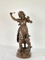 Auguste Moreau - sculptuur, Une Émotion - 60 cm - Brons -, Antiek en Kunst