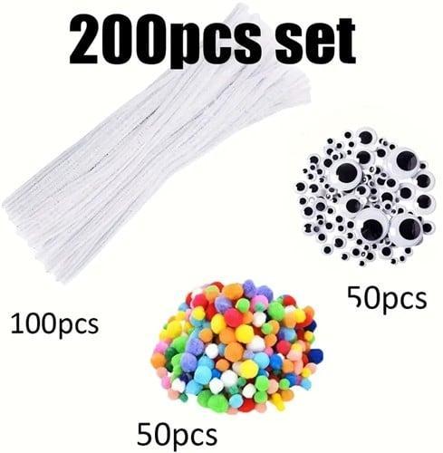 Chenille pijpenragers dia 5-6mm, 30 cm wit ca. 100st met, Hobby en Vrije tijd, Knutselen, Nieuw, Ophalen of Verzenden