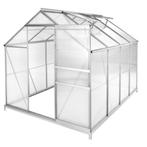 Kweekkas van aluminium met fundering, 185x250x195cm - transp, Tuin en Terras, Kweekspullen, Verzenden, Nieuw