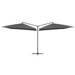 vidaXL Parasol dubbel met stalen paal 250x250 cm antraciet, Verzenden, Nieuw, Meer dan 4 meter