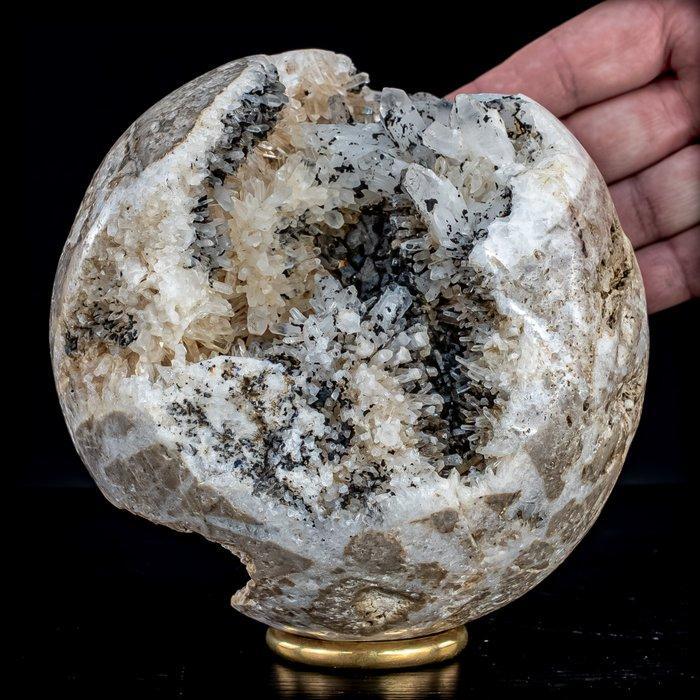 Zeer zeldzame agaat-kwartsbal met druzen. Een schat van de, Verzamelen, Mineralen en Fossielen