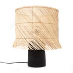 De Rattan Tafellamp - Zwart Naturel, Verzenden, Nieuw