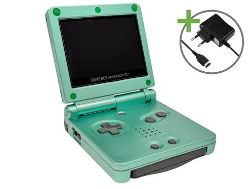 Gameboy Advance SP Green - IPS V2, Spelcomputers en Games, Spelcomputers | Nintendo Game Boy, Zo goed als nieuw, Ophalen of Verzenden