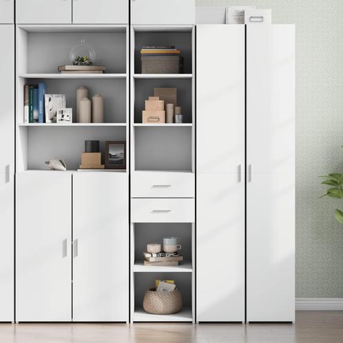 vidaXL buffetkast 40x42,5x185 cm bewerkt hout wit, Huis en Inrichting, Kasten | Buffetkasten, 25 tot 50 cm, Nieuw, Overige houtsoorten