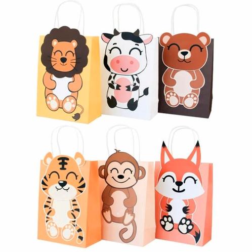 Fako Bijoux® - 24 Uitdeelzakjes Met Handvat Zoo - 16x8x22cm, Diversen, Cadeauverpakkingen, Verzenden