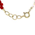 Bloedkoraal en parel collier met gouden sluiting 14 krt, Ophalen of Verzenden, Nieuw