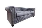 Design 3-zits bank CHESTERFIELD 200cm antiek grijze veerkern, Huis en Inrichting, Ophalen of Verzenden, Nieuw