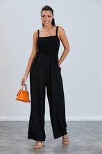 Elasticated Wide Leg Cami Jumpsuit in Black - S, Kleding | Dames, Jumpsuits, Verzenden, Nieuw