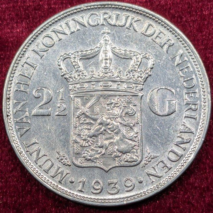 Nederland. Wilhelmina. 2 1/2 Gulden 1939 (Zonder, Postzegels en Munten, Munten | Nederland