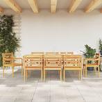 vidaXL 9-delige Tuinset massief teakhout, Verzenden, Teakhout, Nieuw, 8 zitplaatsen