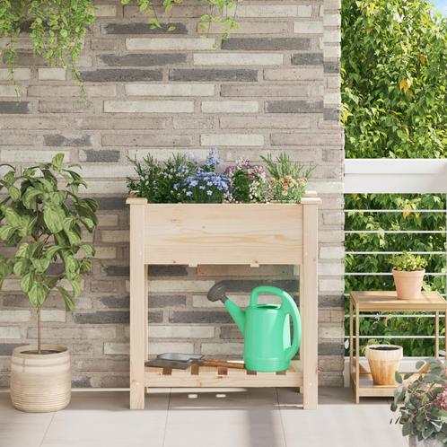 vidaXL Plantenbak met rasters 71x37x76 cm massief vurenhout, Tuin en Terras, Bloembakken en Plantenbakken, Nieuw, Hout, Verzenden