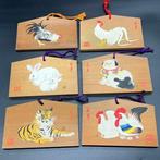 Japanese - Beeldje - Set of 6 / Japanese Vintage Wooden