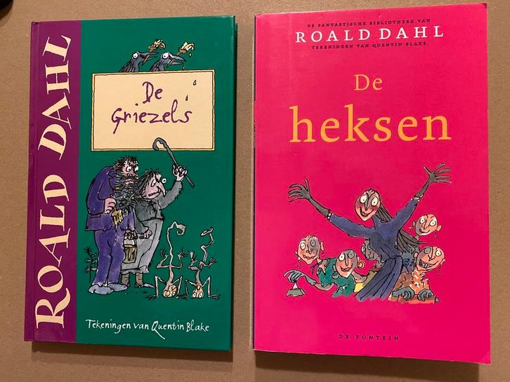 2 Boeken Roald Dahl - De Heksen / De Griezels -in nieuwstaat, Boeken, Kinderboeken | Jeugd | 10 tot 12 jaar, Non-fictie, Zo goed als nieuw