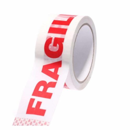 Fixman Inpaktape - Fragile - 48 mm x 66 meter - Witte ach..., Doe-het-zelf en Verbouw, Gereedschap | Handgereedschap, Nieuw, Ophalen of Verzenden