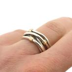 Pandora ring; Zilver met goud; Rope (zilveren Pandora ring), Sieraden, Tassen en Uiterlijk, Overige merken, Goud, Gebruikt, Ophalen of Verzenden