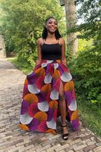 Afrikaanse print maxi rok - Oranje & Paars Concentric Circle, Kleding | Dames, Ophalen of Verzenden, Nieuw