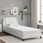vidaXL Bedframe zonder matras Zadar kunstleer wit 80x200, Overige materialen, Eenpersoons, Verzenden, Wit