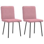 vidaXL Eetkamerstoelen 2 st fluweel roze, Huis en Inrichting, Stoelen, Verzenden, Nieuw