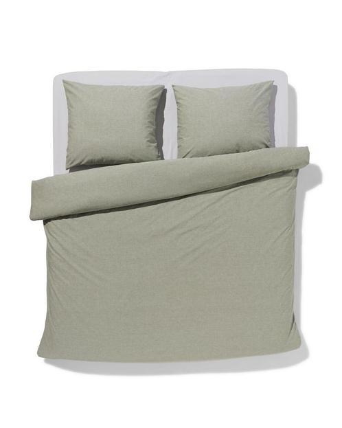 HEMA Dekbedovertrek chambray 200x200/220 groen, Huis en Inrichting, Slaapkamer | Beddengoed, Nieuw, Verzenden