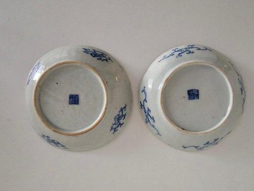 Witte-blauwe Qing porseleinen bord 14 cm - Porselein - China, Antiek en Kunst, Antiek | Overige Antiek