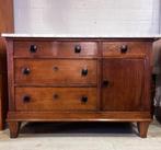 antiek eiken commode / ladenkast met marmer blad  111B x74H, Antiek en Kunst