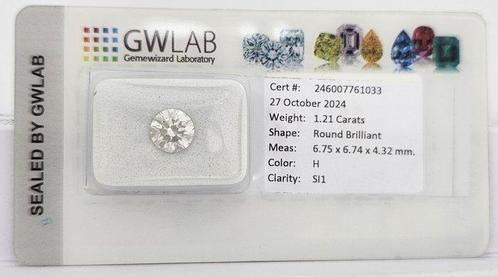 1 pcs Diamant (Natuurlijk) - 1.21 ct - Rond - H - SI1 -, Sieraden, Tassen en Uiterlijk, Edelstenen