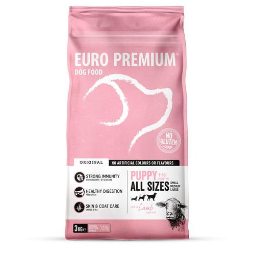 4x Euro-Premium Puppy Lam - Rijst 3 kg, Dieren en Toebehoren, Dierenvoeding, Verzenden
