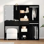 vidaXL LED Make-up Tafel Set met lade Zwart Eiken 140 x 40 x, Huis en Inrichting, Tafels | Kaptafels, Verzenden, Nieuw