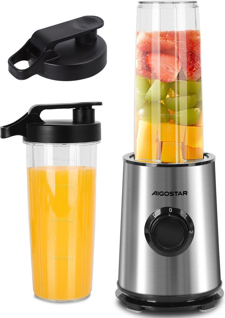 Blender - Smoothie Maker - 2 Drinkbekers - 800ml - Aigostar, Huis en Inrichting, Overige Huis en Inrichting, Nieuw, Verzenden
