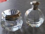 Parfumfles (2) - .800 zilver, kristal, Antiek en Kunst