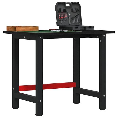 vidaXL Werkbank 100x60x81,5 cm massief eikenhout donkerbruin, Doe-het-zelf en Verbouw, Werkbanken, Nieuw, Verzenden