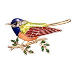 Fako Bijoux® - Broche - Vogel - Vogel Op Tak - 45x26mm -, Nieuw, Verzenden