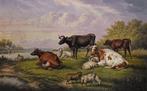 William Eddowes Turner (c.1820-1885) - Mucche e pecore a, Antiek en Kunst, Kunst | Schilderijen | Klassiek