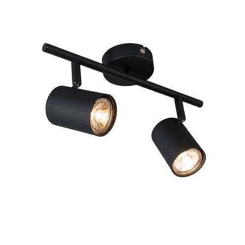 Moderne spot zwart 2-lichts kantelbaar - Jeana, Huis en Inrichting, Lampen | Spots, Nieuw, Overige materialen