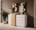 Meubella | Commode wit 160x45x88 cm ladekast, 100 tot 150 cm, Verzenden, Nieuw, Modern