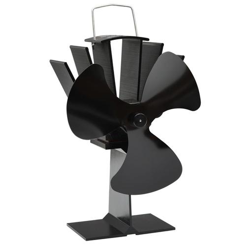 vidaXL Kachelventilator met 3 vinnen zwart, Huis en Inrichting, Kachels, Nieuw, Verzenden