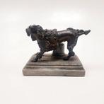 sculptuur, Bronze de Vienne Caniche toiletté lion sur un, Antiek en Kunst, Antiek | Keramiek en Aardewerk