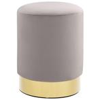 vidaXL Kruk fluweel 28 x 36 cm lichtgrijs en goudkleurig, Huis en Inrichting, Stoelen, Verzenden, Nieuw, Grijs