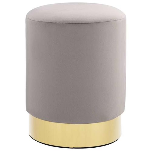 vidaXL Kruk fluweel 28 x 36 cm lichtgrijs en goudkleurig, Huis en Inrichting, Stoelen, Grijs, Nieuw, Verzenden