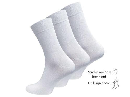3 paar diabetes sokken - Drukvrije boord - Wit, Kleding | Heren, Sokken en Kousen, Verzenden