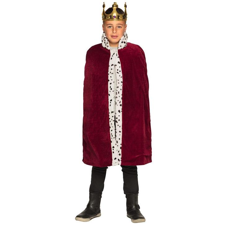 Koningsmantel Kind Bordeaux Rood 90cm, Kleding | Heren, Carnavalskleding en Feestkleding, Nieuw, Verzenden