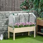 TRUUSK Verhoogd Kweekbed 121x55x117 Cm Van Sparrenhout Met B, Tuin en Terras, Bloembakken en Plantenbakken, Verzenden, Nieuw