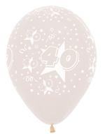 Ballonnen Number 40 Stars Crystal Clear 30cm 25st, Verzenden, Nieuw