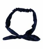Haarband Knoop Strik Velvet Effen Donker Blauw, Nieuw